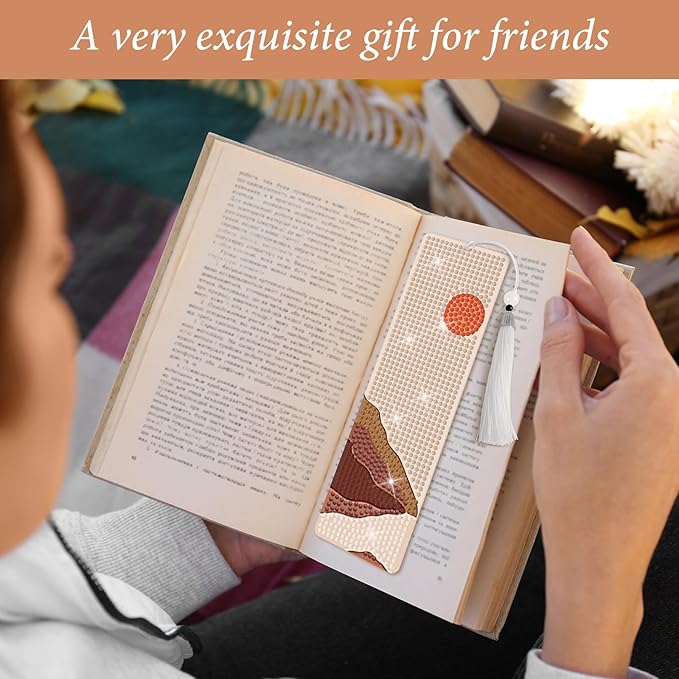 8 Pieces Christian Bible Verse Diamond Art Bookmarks 5d Christian Beaded Bookmark Acrylic Tassel Bookmark for DIY Making Beginners Kids Adults Arts Craft Supplies (Boho)