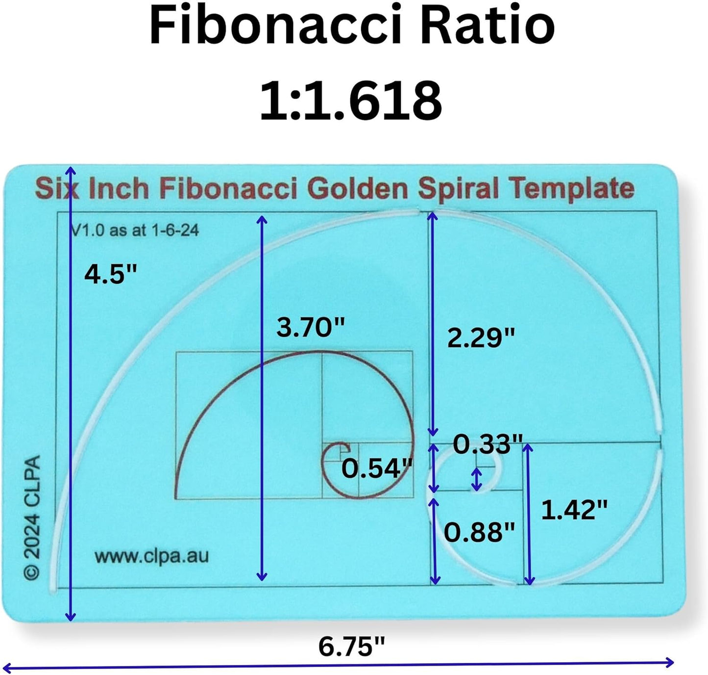 Fibonacci 6" Square & Spiral Set of Templates: A Fibonacci-Inspired Set of Templates for Drawing Tool for Artists Allows The Simple Application of The Golden or Divine Ratio for Artistic Design