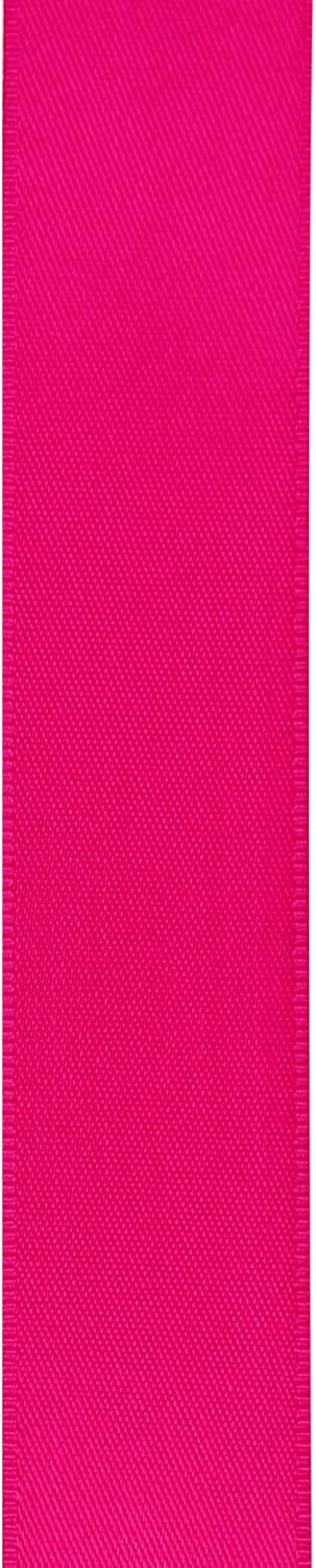 LIUYAXI Hot Pink Stain Ribbon, 2" X Continuous 50 Yards, Double Faced Fabric Ribbon Perfect for Gift Wrapping Wedding Birthday Party Chair Sash Christmas Hair Floral Craft Sewing