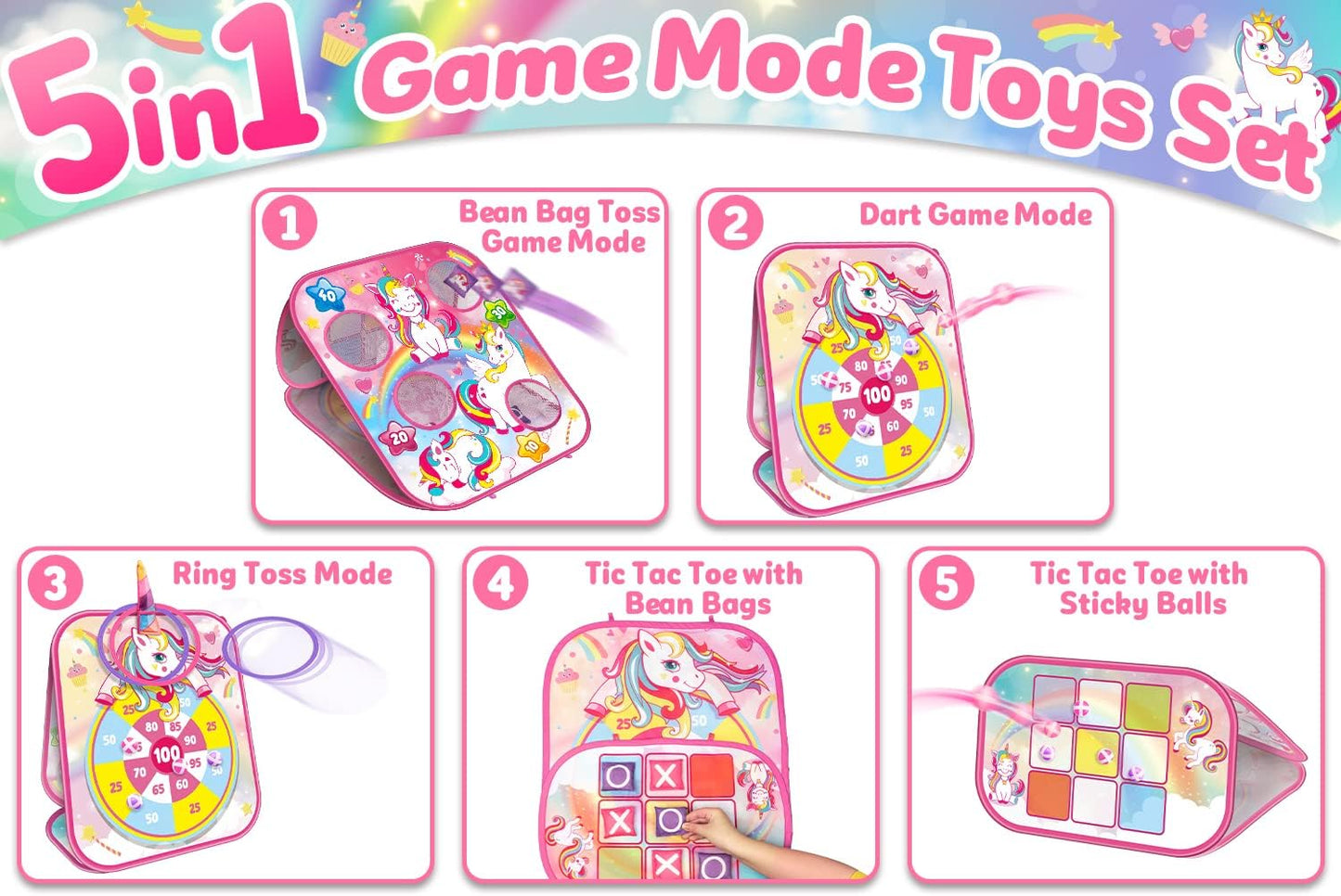 Bean Bag Toss Game for Kids - Cornhole Board Outdoor Toys for Toddlers -Party Activities Carnival Outside Yard Backyard Beach Lawn Games Toy for Kid Boys Girls Age 3 4 5 6 7 8 Year Old Birthday Gifts