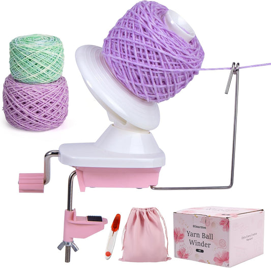 Yarn Winder, Ball Winder for Crocheting and Knitting, Ideal Gifts for Women's Day, Hand Operated Winder for Yarn Storage, Included Scissors and Storage Pouches