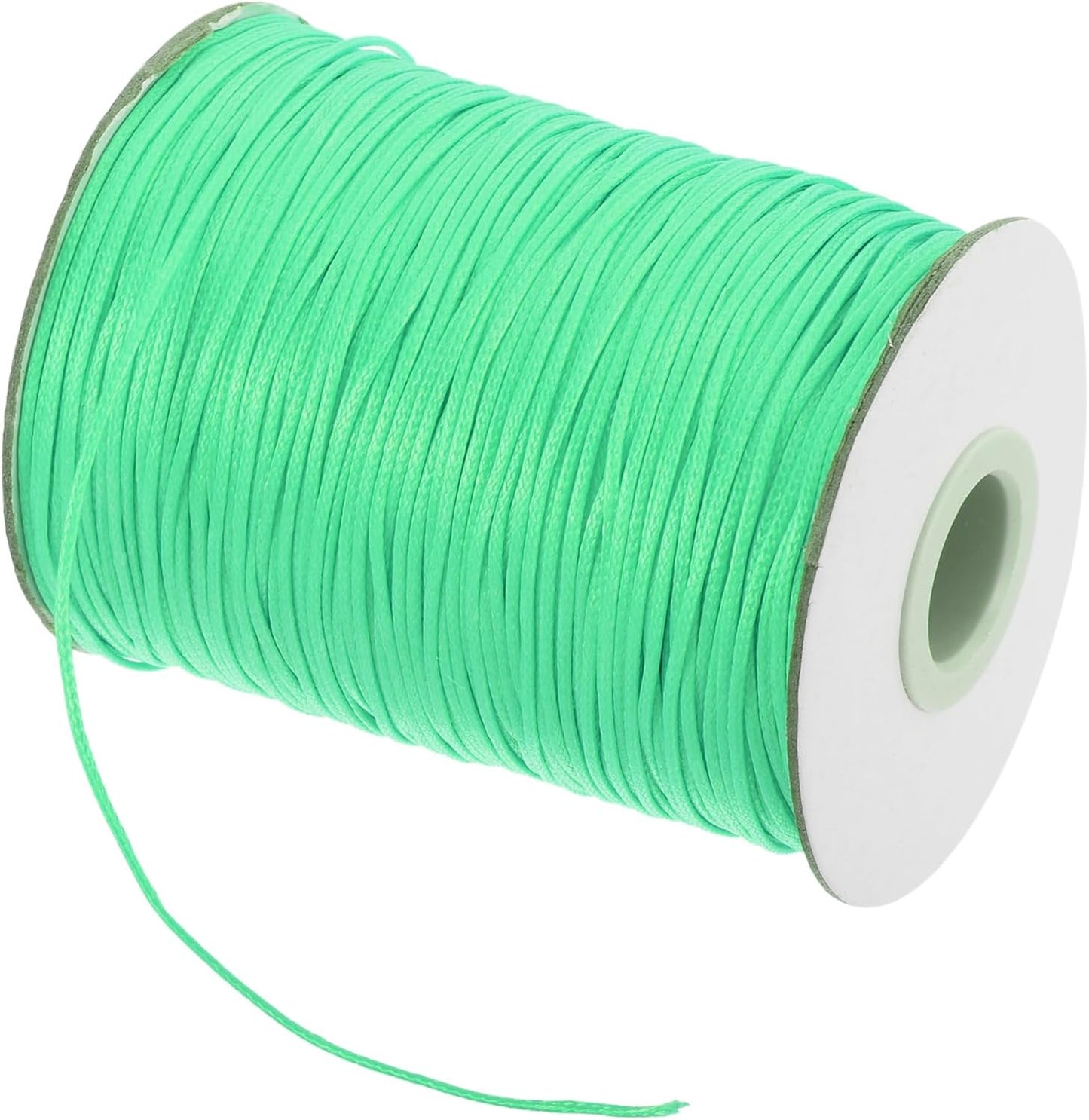 MECCANIXITY Waxed Cord 1mm Waxed Polyester Cord 175 Yard Wax String for Bracelet Making,Necklaces, Beading,Jewelry Making and DIY Crafts(Light Green)