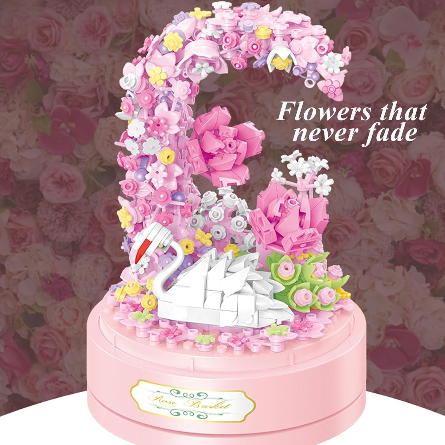 Flower Bouquet Building Set Plants Friends Sets Adults Bonsai Tree Flowers Building Blocks Set Botanical Collection Valentine's Birthday Gift for Girls Mom Women Girlfriend（Swan）