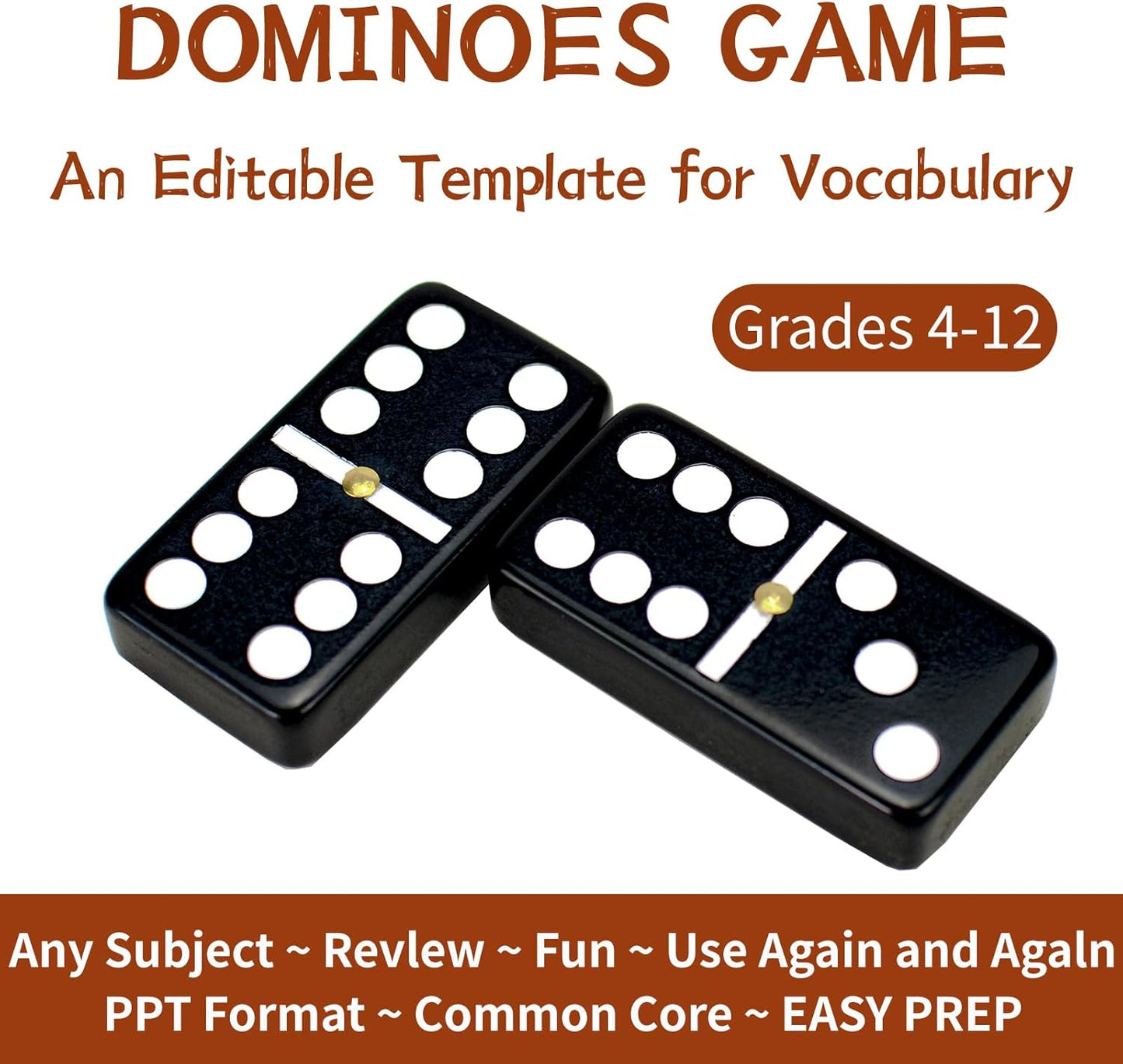 Bucher&Rossini Dominoes Set Double 6 - Classic Black Domino's Game Set for Adults and Kids Idea Gift Present for Domino Players or Family Game Night (Black New)