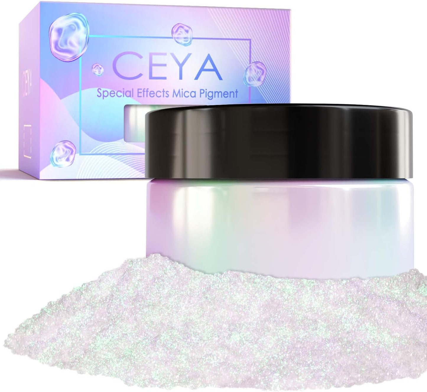Ceya Chameleon Mica Powder, 1.8oz/ 50g Aurora Chrome Nail Powder, Cosmetic Grade Pearlescent Effect Color Shift Pigment for Epoxy Resin, Makeup, Nail Polish, Soap Dye, Candle Making, Craft,Slime,Paint