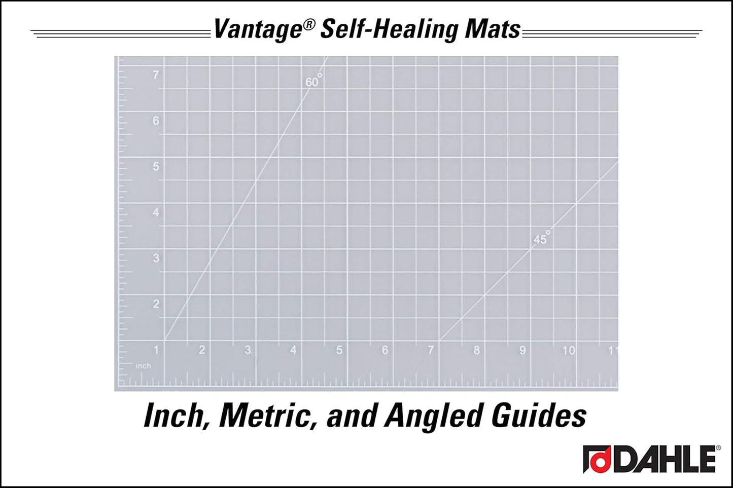Dahle Vantage 10683 See-Through Premium Self-Healing Cutting Mat, 24"x36", 1/2" Grid, 5 Layers for Max Healing, Perfect for Crafts & Sewing, Clear