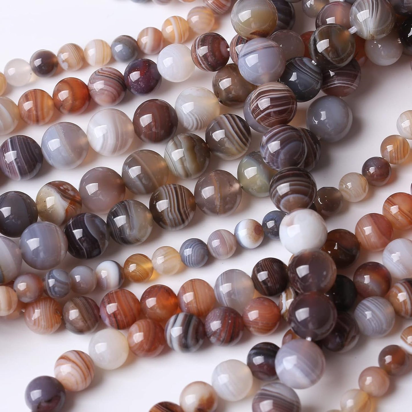 48PCS 8MM Red Coffee Agate Beads-Multicolo Stone Beads Energy Healing Beads for DIY Jewelry Bracelet Necklace Making for Jewelry Making15Inch