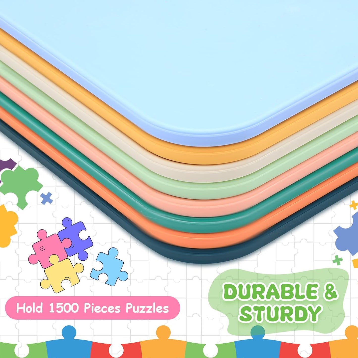 8 Pcs 12'' x 8.7'' Extra Large Puzzle Sorting Trays Stackable Puzzle Trays for Sorting Piece Sorter Jigsaw Storage Accessory for Sorting 2000/3000/5000/6000 Pieces