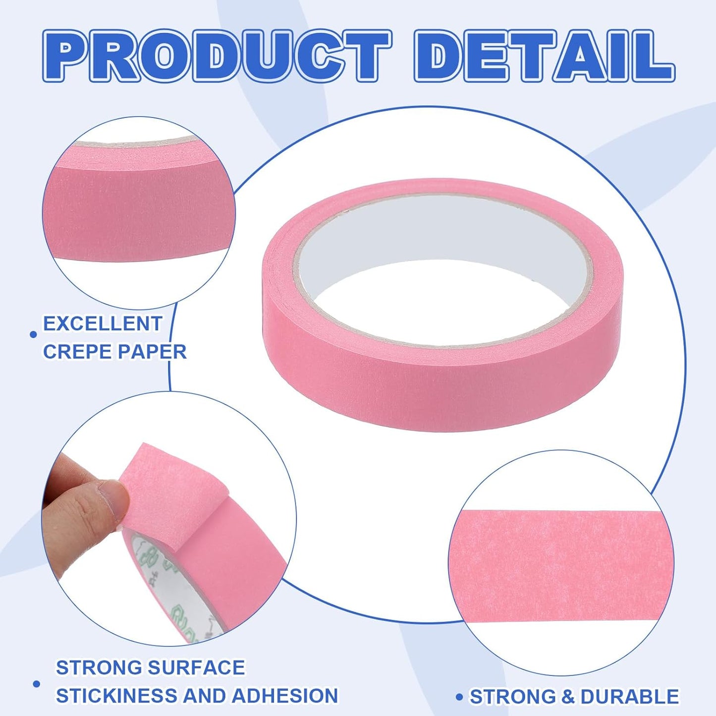 MECCANIXITY Masking Tape 0.8 Inch x 21 Yard Painter's Tape Pink Paint Tapes for DIY Crafts Arts Drawing Decoration Labeling Car Painting Artist Teachers, Pack of 6