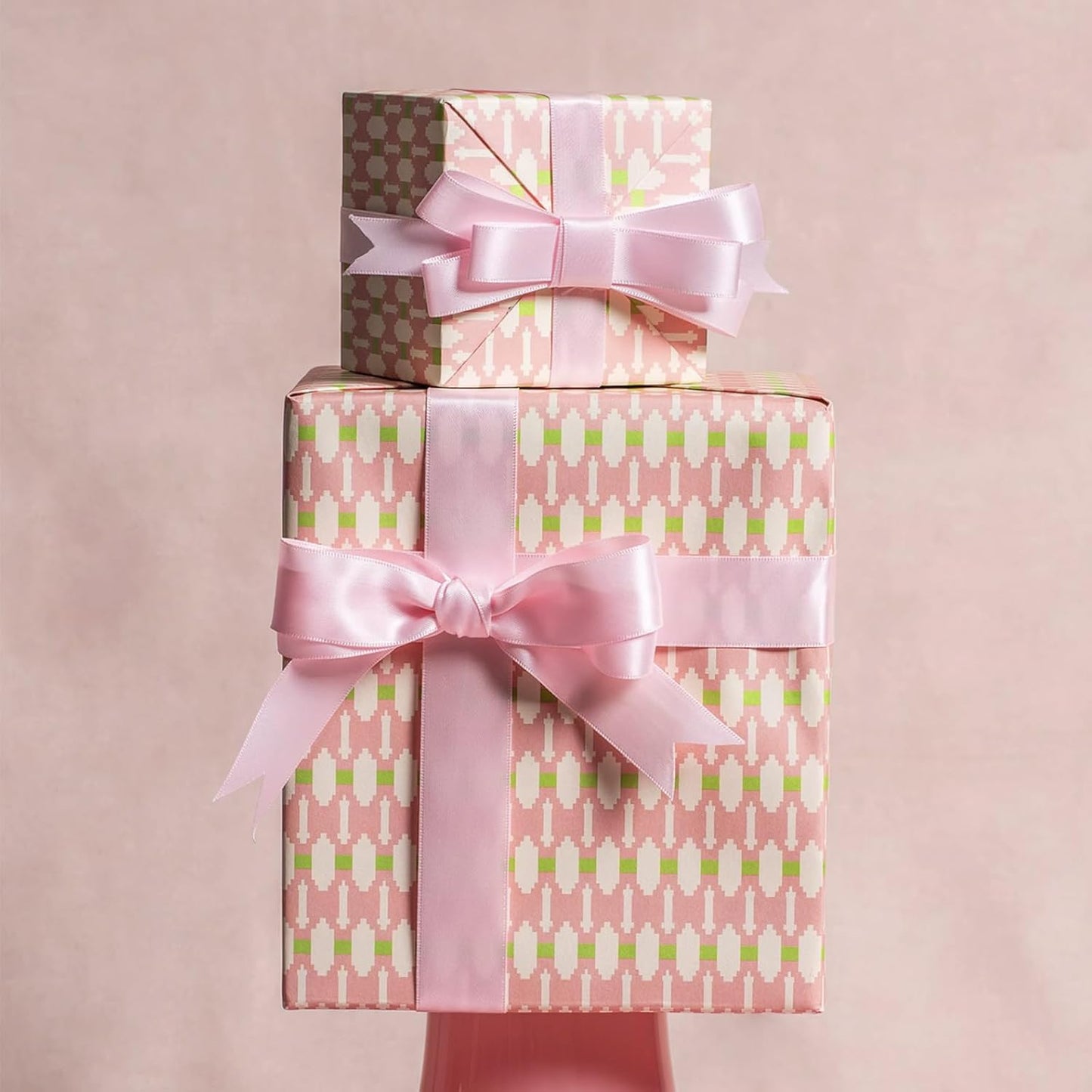 1" x 100 Yards Light Pink Polyester Satin Ribbon Single Faced Bulk Fabric Ribbons for Gift Wrapping, Crafting, Bows Making, Flower Bouquet, Wedding, Home Decor