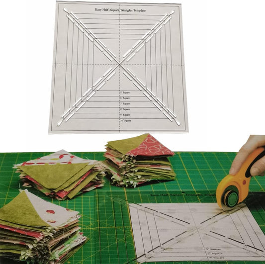 HONEYSEW Easy Half-Square Triangles Template Ruler for Sewing Quilting