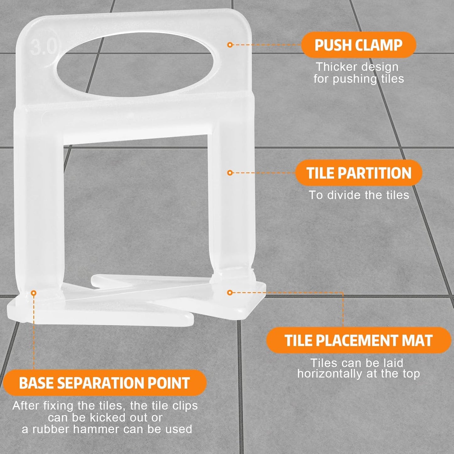DGSL Tile Leveling System, 3500-Piece Tile Spacers Clips 1/8 Inch Tile Tools, Tile Installation Tools for Professional Ceramic Tile and Stone Installation