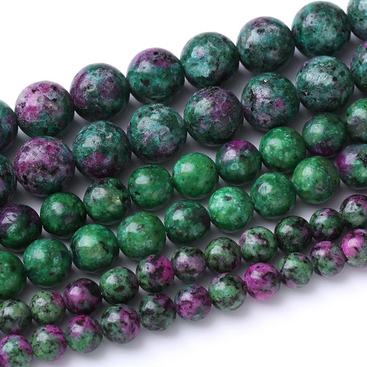 45PCS 8MM Natural Epidote Zoisite Stone Beads Round Loose Stone Beads for Jewelry Making DIY Energy Stone Healing Power Bracelet 15"