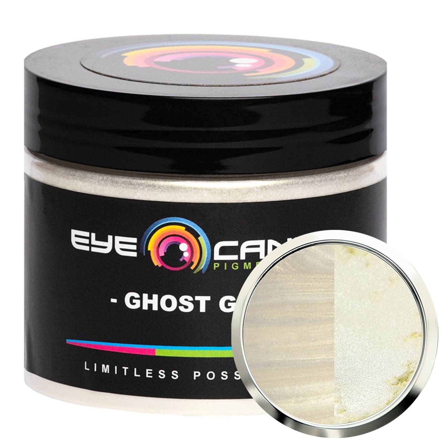 Mica Powder Pigment “Ghost Gold White” (50g) Multipurpose DIY Arts and Crafts Additive | Woodworking, Natural Bath Bombs, Resin, Paint, Epoxy, Soap, Nail Polish, Lip Balm