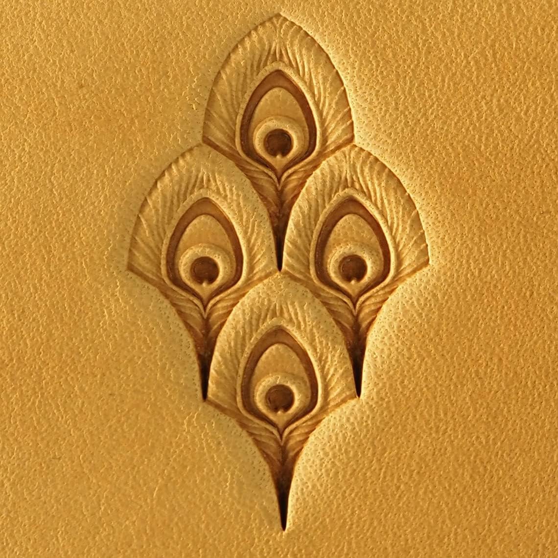 DandS ltd Leather Stamp Tool,Peacock Feather, Professional Steel Craft Tool for Leatherworking, Embossing, Carving & Stamping Leather Projects, Belts Wallets & DIY Projects Compatible with Mallet #537