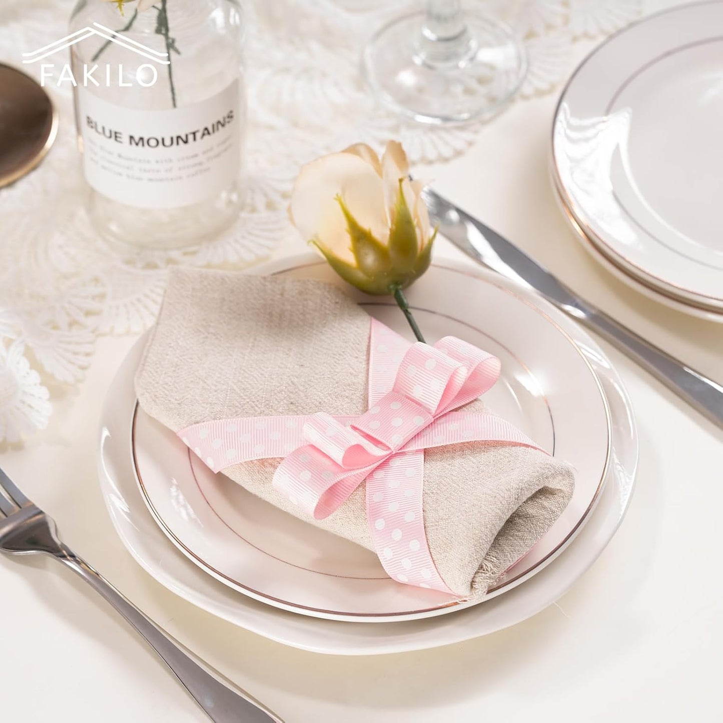 Polka Dot Grosgrain Ribbon 5/8 Inch, 25 Yards Spool Pink and White Dot Craft Ribbon for Christmas Gift Wrapping DIY Crafts Hair Bows Wedding Party Decor Sewing and Home Decoration