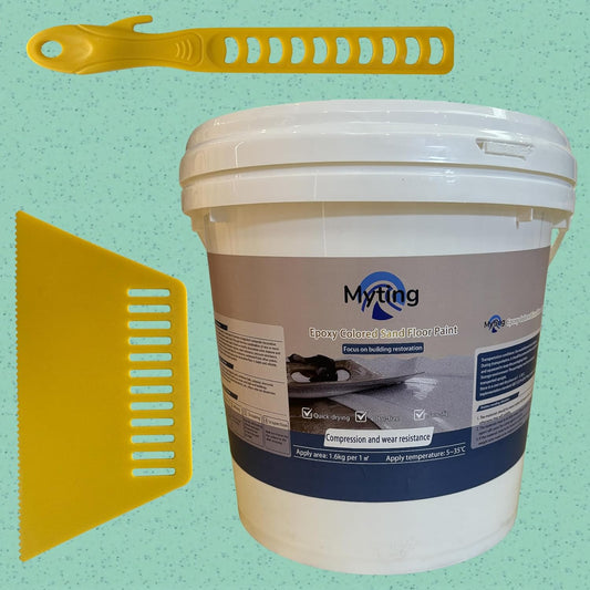 Epoxy Colored Sand Floor Paint, Epoxy Floor Paint High Gloss Marble Effect Coating for Indoor and Outdoor, Wear-resistant and non-slip Self-leveling Coating Green 176OZ(5KG)