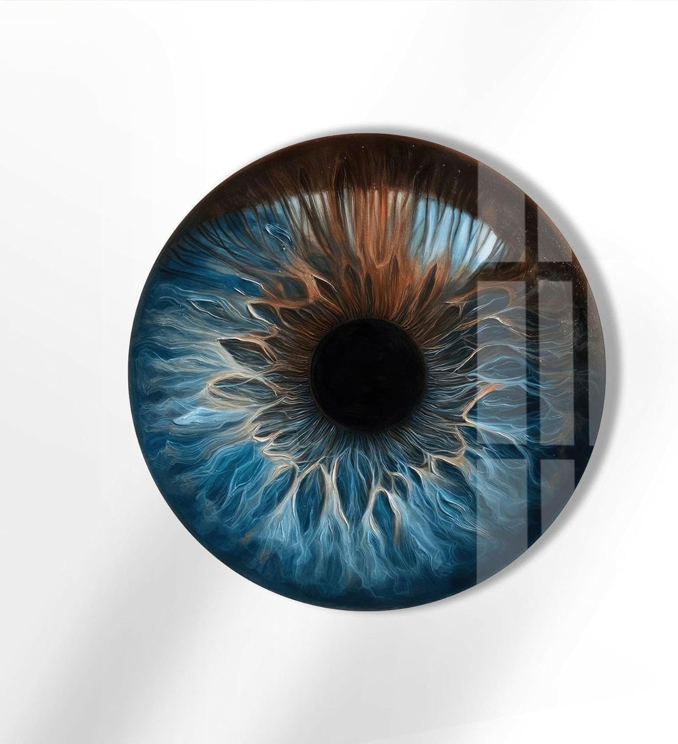 My Photostation.com 27.5''(70cm) Diameter Eye Round Blue Glass Wall Art Tempered Glass Printing Wall Decor Large Wall Art Wall Hangings