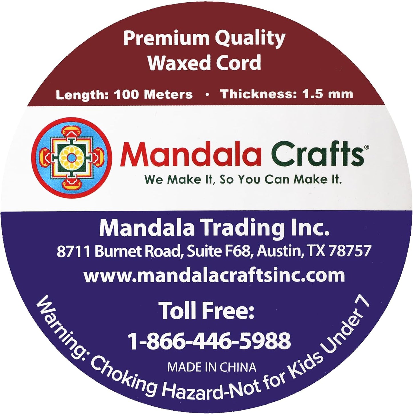 Mandala Crafts 1.5mm 109 Yards Lavender Cotton Waxed Cord for Jewelry Making Bracelet Cord Waxed String - Beading String Thread Jewelry Cords for Necklaces String