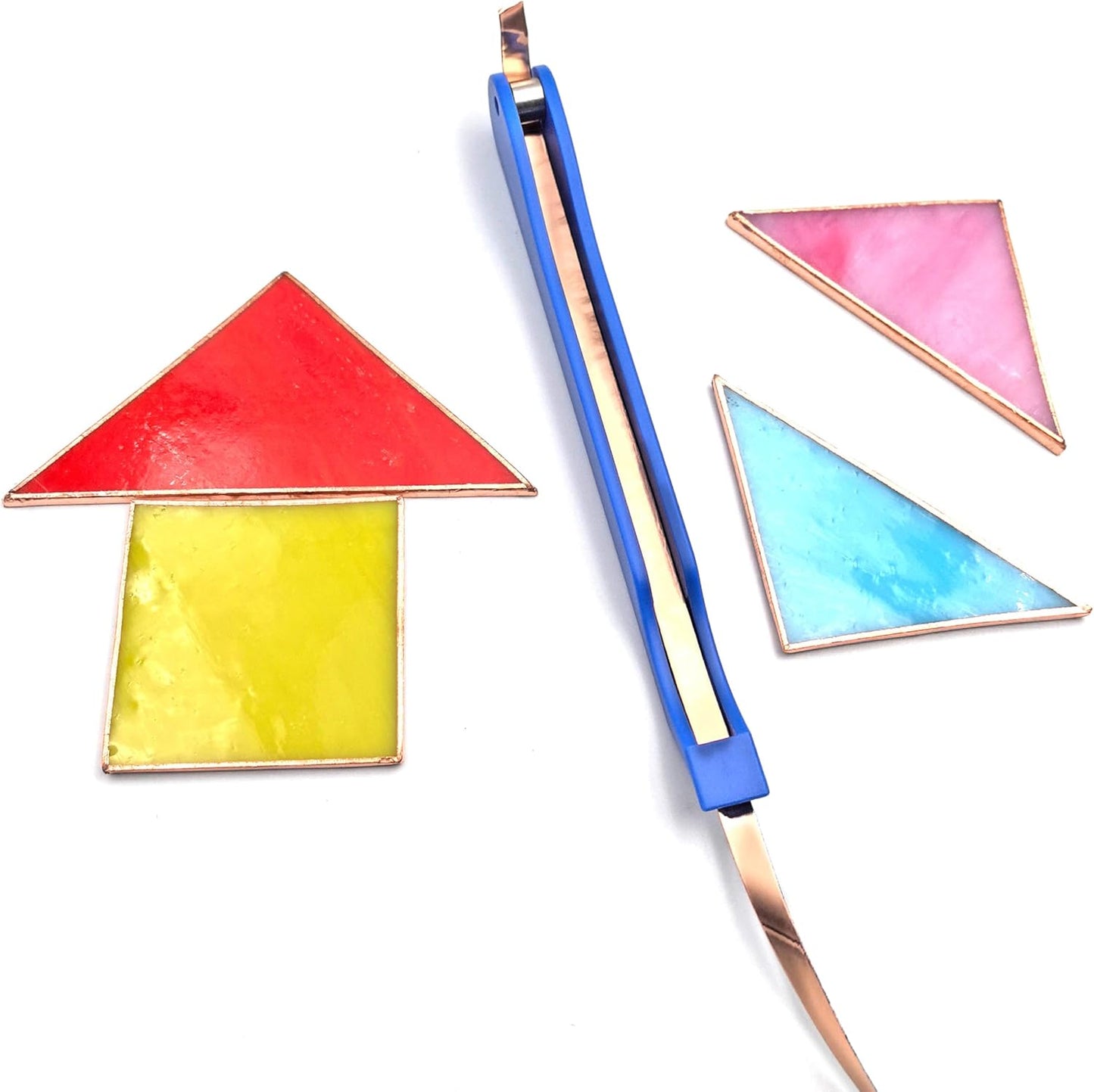 Copper Foil Hand Foiler for Stained Glass, 7/32" and 1/4" Hand Foiler Tool Kits, Blue