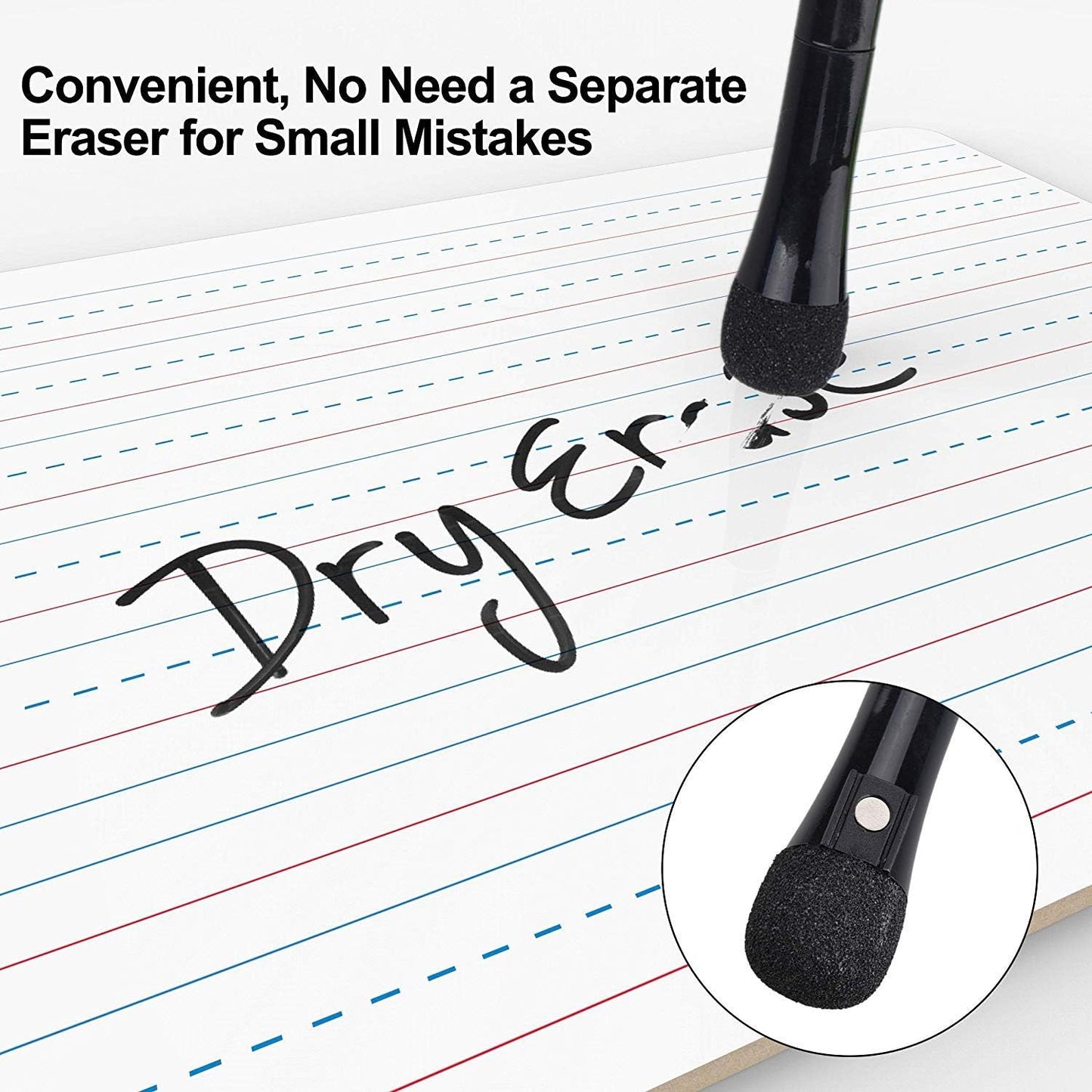 Browill Magnetic Dry Erase Markers, (12 pk) Dealkits Low Odor White Board Markers with Erasers for Kids Teacher Supplies for Classroom Work on White Board, Calender, Fine Tip Point, Black