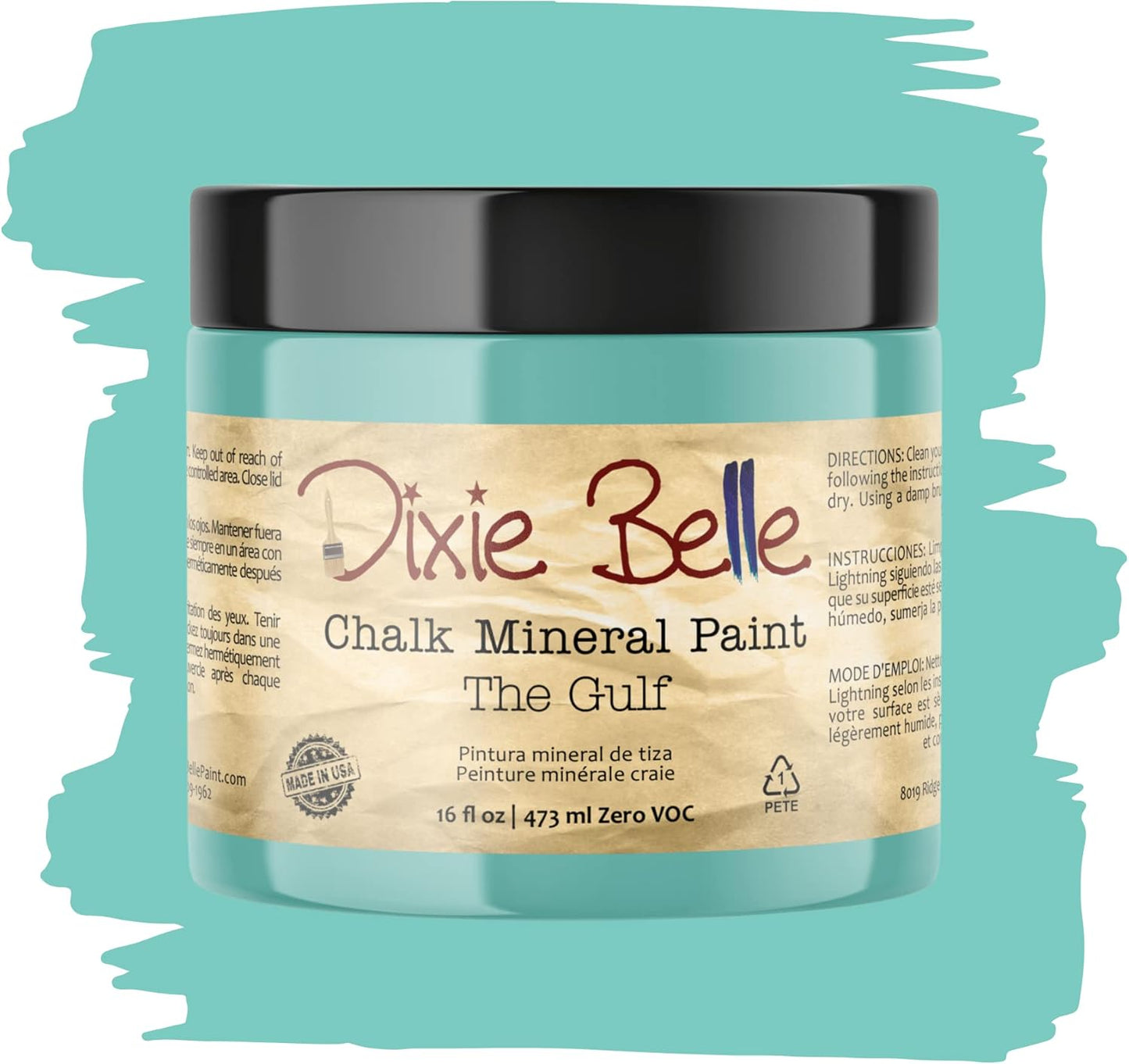 Dixie Belle Paint Company Chalk Finish Furniture Paint - The Gulf (16oz) - Matte Soft Turquoise Chic Chalk Mineral DIY Furniture Paint