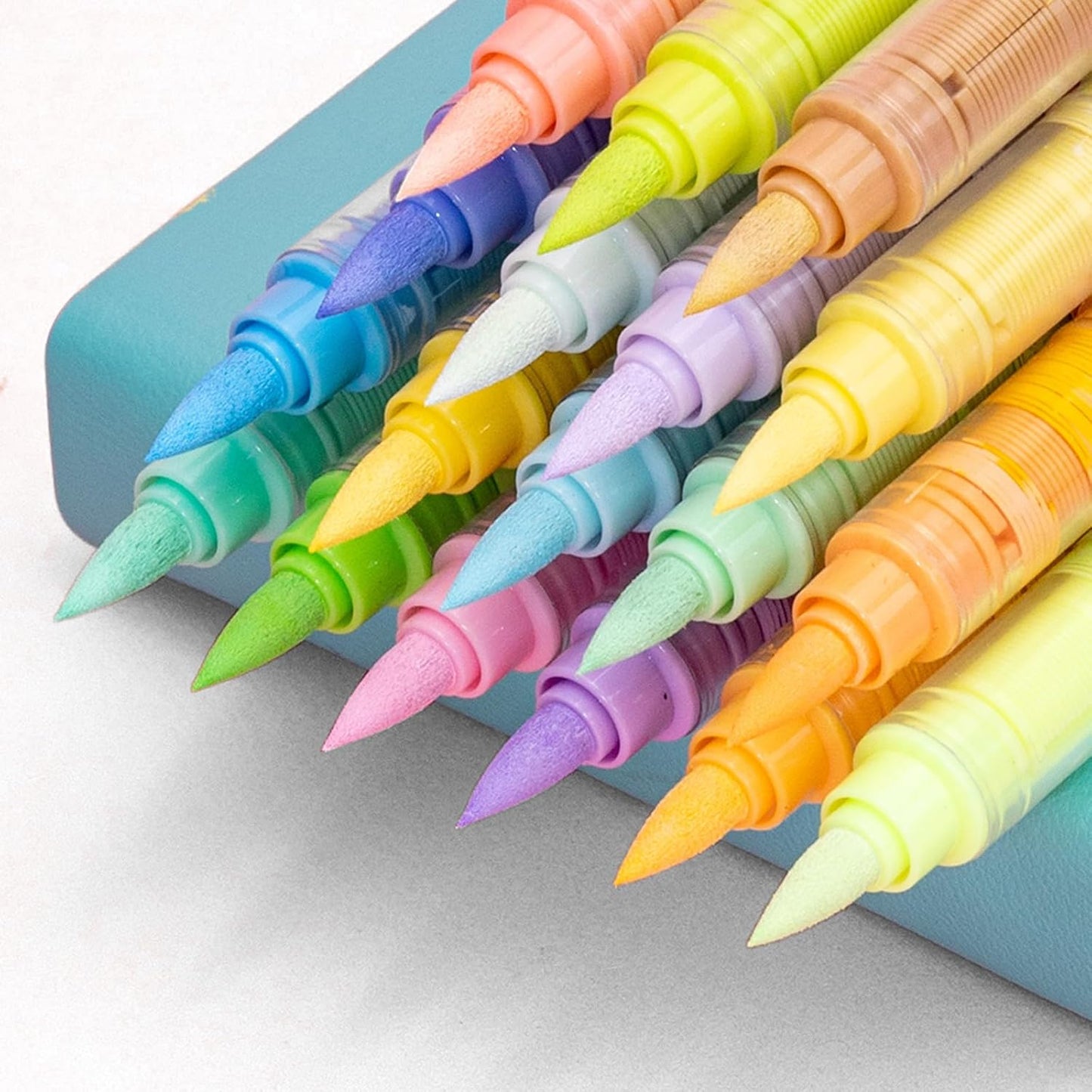 Guangna Acrylic Paint Markers 12 Colors, Skin Tone Series Set with Soft Brush Tip Water Based, Fine Tip Markers for Wood, Canvas, Rock Painting, Glass, Diy Crafts, Fabric Paint