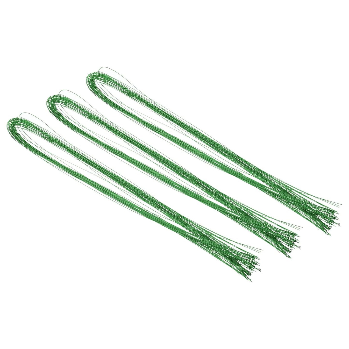 PATIKIL 32 Inch 24 Gauge Floral Stem Wire, 3 Pack/120 Pieces Bouquet Stem Paper Wrapped for DIY Crafts Flower Arrangements, Bright Green