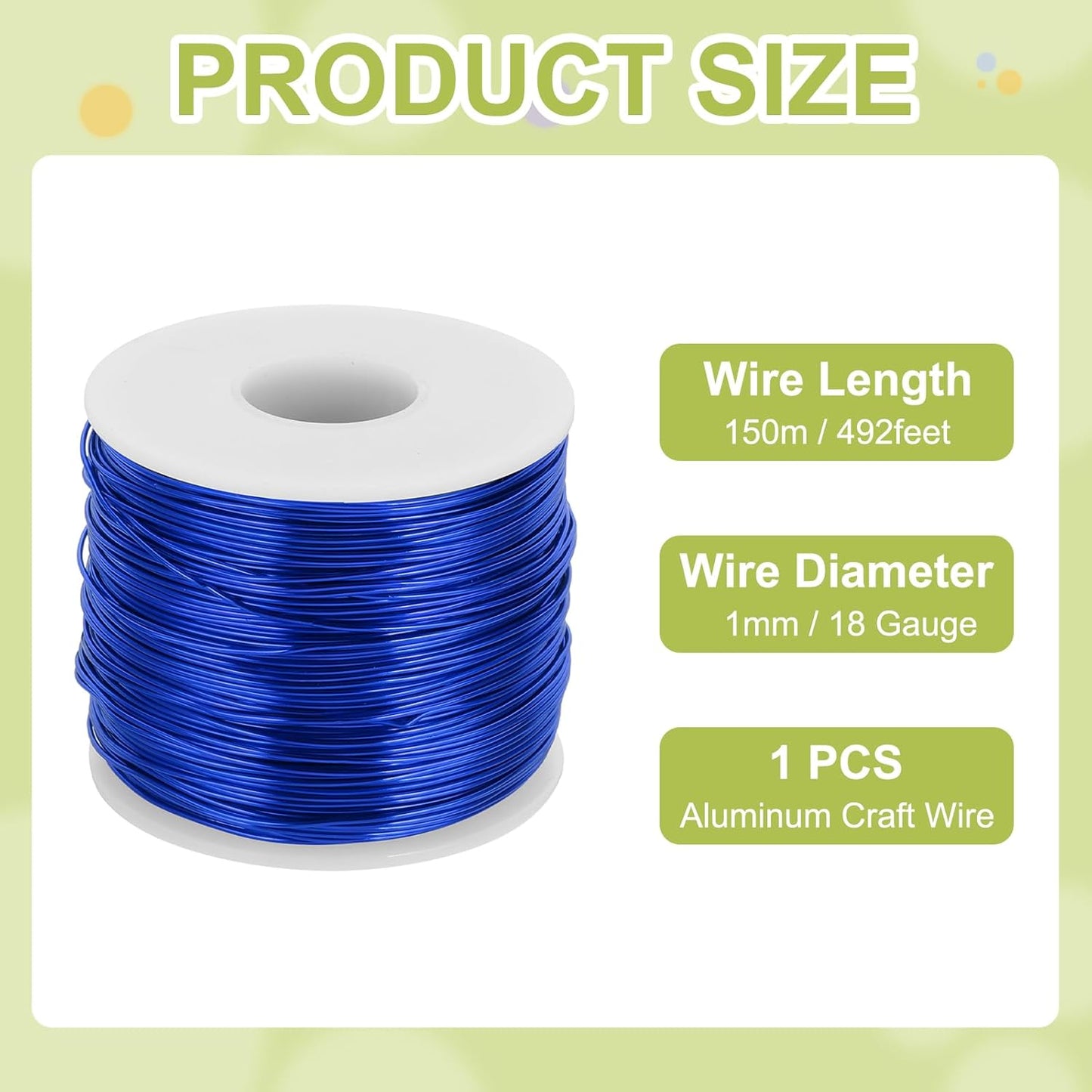MECCANIXITY 18 Gauge Anodized Aluminum Craft Wire Bendable Bonsai Training Wire 492 Feet 1mm for Sculpting Crafts Wreath Floral Beading Jewelry Making, Dark Blue