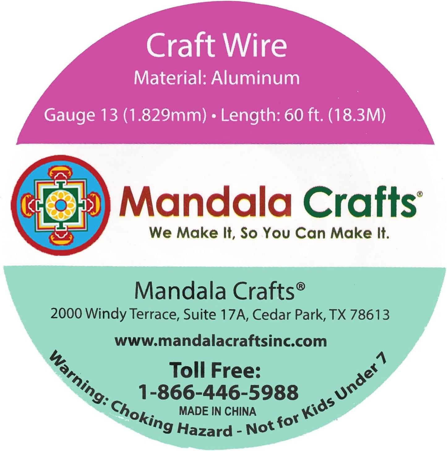 Mandala Crafts 13 Gauge Anodized Aluminum Craft Wire for Jewelry Making - 60 FT Colored Flexible Brown Wire - Bendable for Bonsai Armature Crafting Sculpting