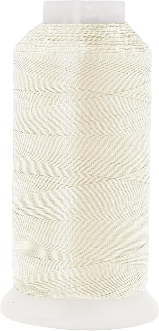 Mandala Crafts Off White Heavy Duty Thread -1500 Yds Tex 90 Thread for Sewing Drapery Jeans Leather Hair Outdoor Marine Upholstery