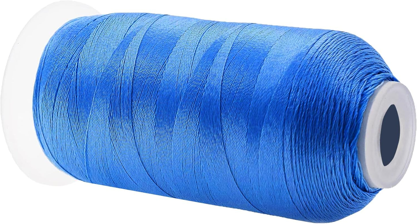 Mandala Crafts Sky Blue Heavy Duty Thread -1500 Yds Tex 90 Thread for Sewing Drapery Jeans Leather Hair Outdoor Marine Upholstery