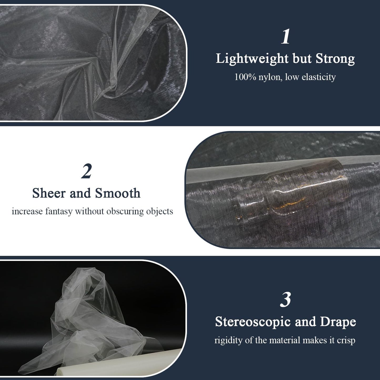 Ivory Organza Tulle Fabric Rolls, Crystal Organza 12" by 50 Yards (150 ft) Sheer Nylon Silky Shiny Netting Spool Bolt for DIY Craft Table Runner Wedding Baby Shower Party Decor (Ivory)