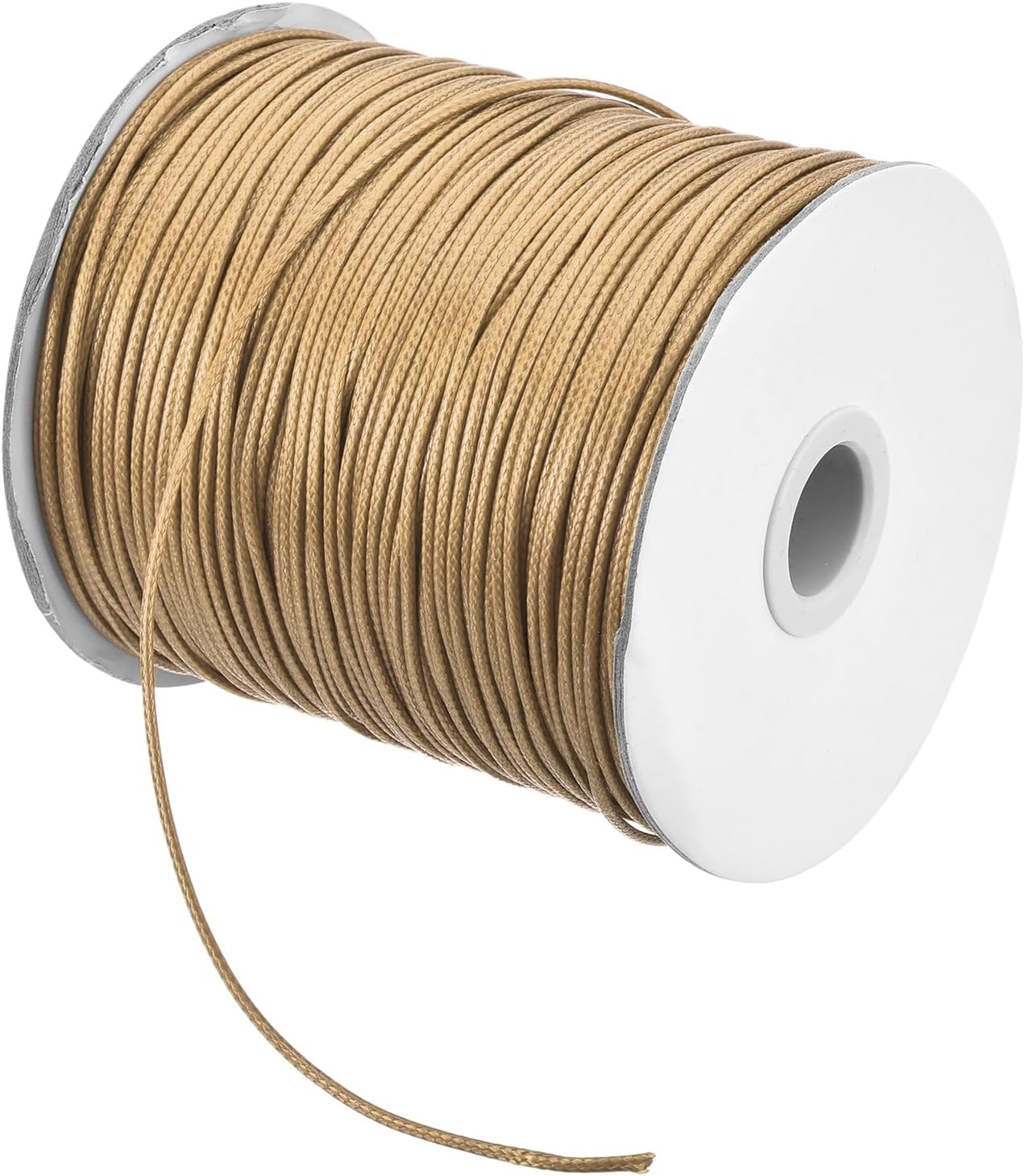 MECCANIXITY Waxed Cord 1.5mm Waxed Polyester Cord 175 Yard Wax String for Bracelet Making,Necklaces, Beading,Jewelry Making and DIY Crafts(Khaki), 0.06 inch-Dia