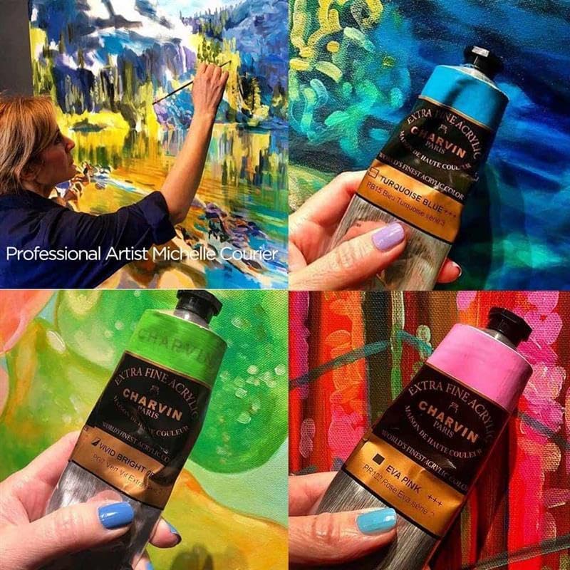 Charvin Extra Fine Professional Acrylic Paint - Brown Madder, 60ml Tube, Triple-Milled, Lightfast Pigments, Open Stock Artist Acrylic Paints in Nature-Inspired Hues