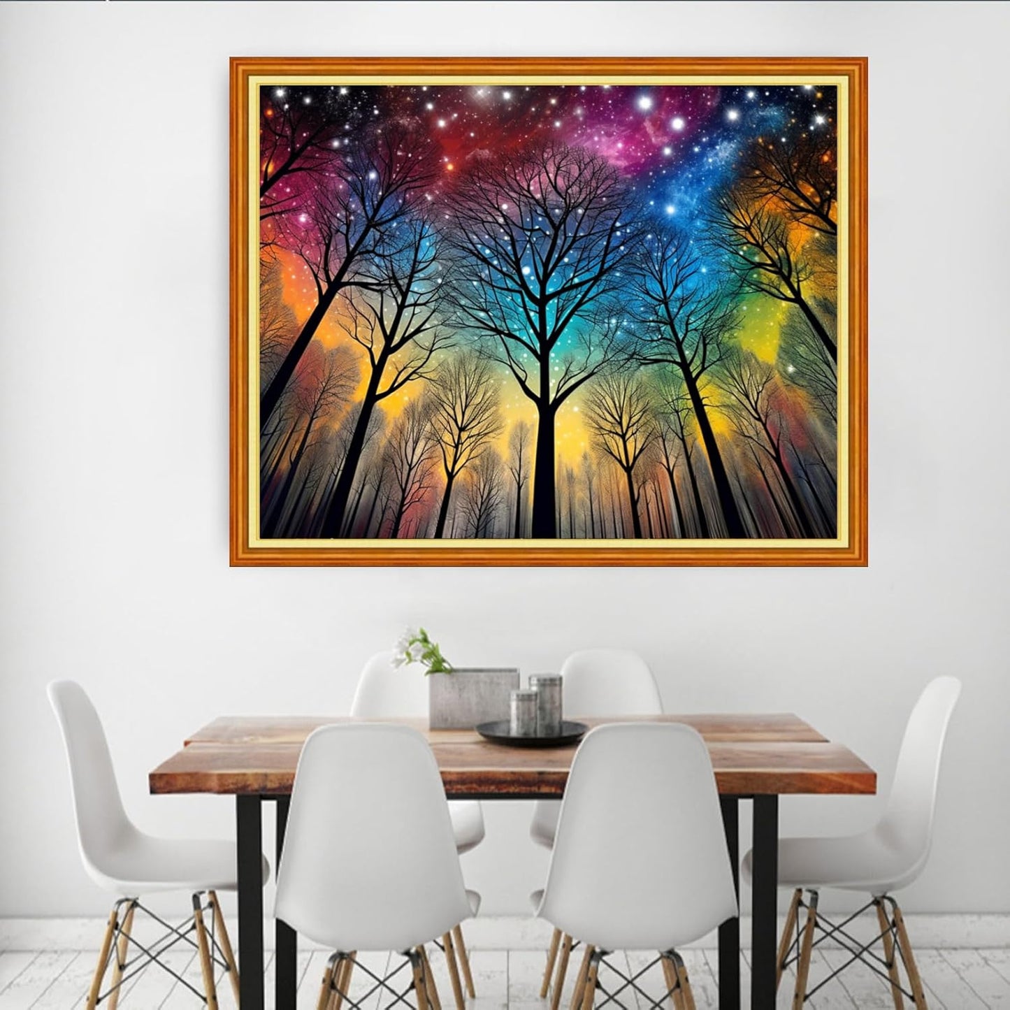 Dooxvey Cross Stitch Kits for Adults Beginners,Full Range of Cross-Stitch Stamped Kits Needlepoint Kits for Beginners Embroidery Kits 11CT Cross Stitch Patterns-Magic Starry Sky Tree 16x20 inch