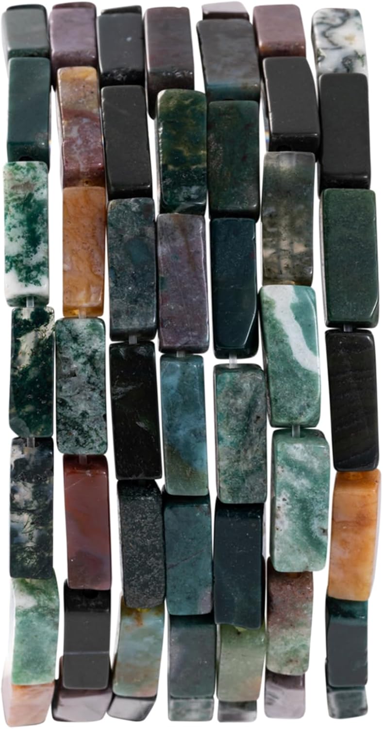 Natural Indian Agate Rectangle Tube Beads 4x13mm 38cm/str Loose Semi Gemstone Stone Beads for Making Bracelets Necklace Earrings