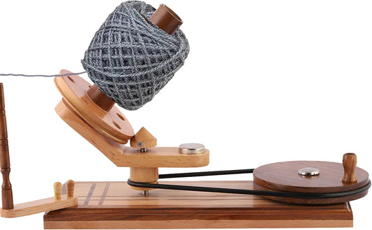 Yarn Winder – Large Handcrafted Wooden Ball Winder for Knitting, Crocheting & Weaving – Heavy-Duty Natural Rosewood & Beachwood Signature Yarn Winder for 8-12 oz Yarn Cakes