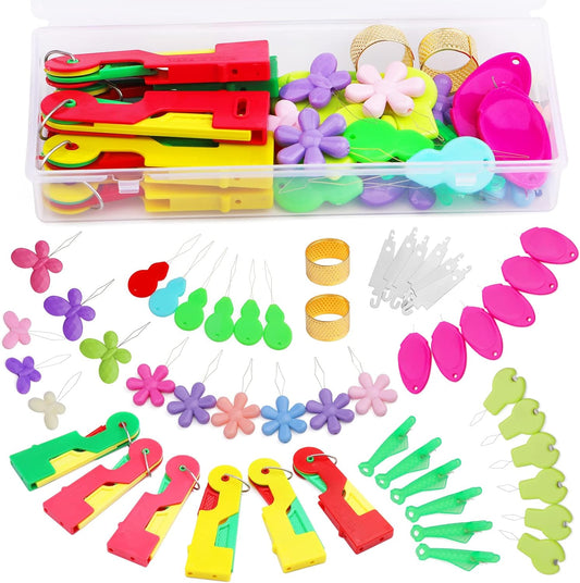 Fedmut Needle Threaders Set, 51 Pcs Needle Threader Tool Needle Threaders for Hand Sewing Craft, 9 Types Needle Threader with Thimbles Great for Hand Sewing Needle Work, Sewing Machine, Embroidery
