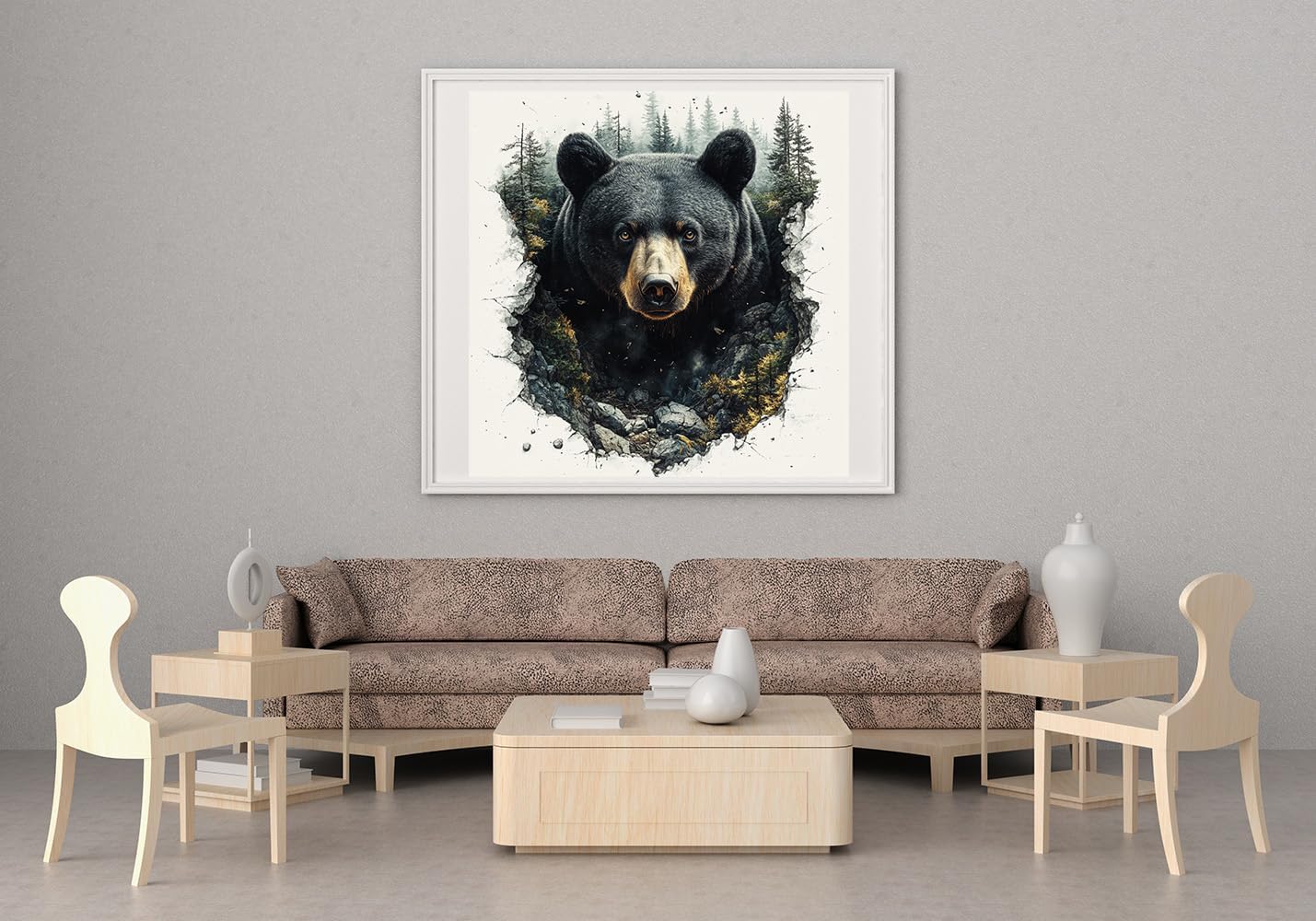 Moohue Cross Stitch Kit - Mountain Animal Bear - 14ct Counted Cross Stitch Patterns Kits - Adults Needlepoint Kits