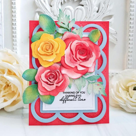 Cutting Dies Metal Stencils Scrapbooking Tools DIY Embossing Template for Paper Card Making Album Arts Crafts Supplies (Flower Set A-10.2x14.3cm)