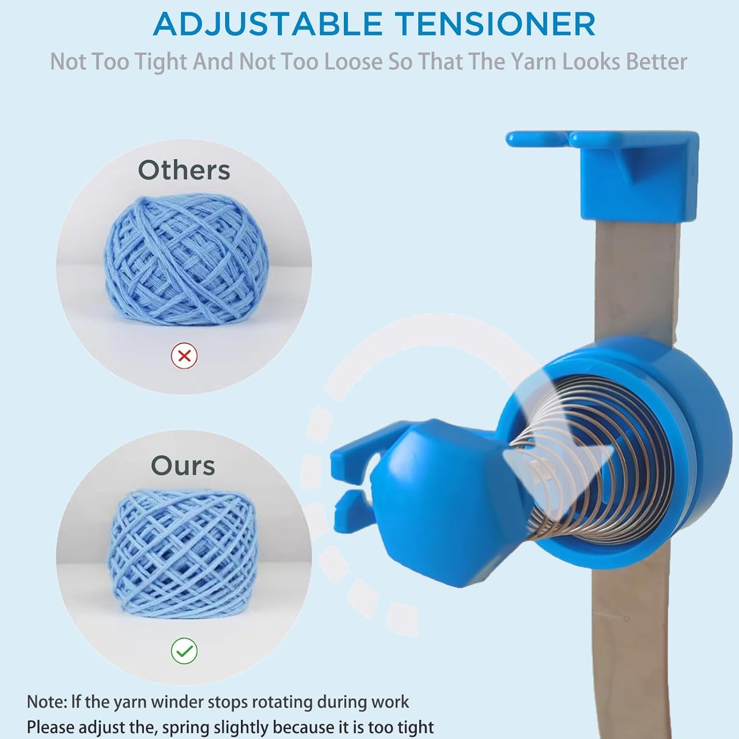 Electric Yarn Ball Winder for Crocheting| 10oz Large Capacity Automatic Yarn Cake Winder Stepless Speed, Adjustable Weaving Ball Winders, Helper for Yarn Collection Lovers, Navy Blue