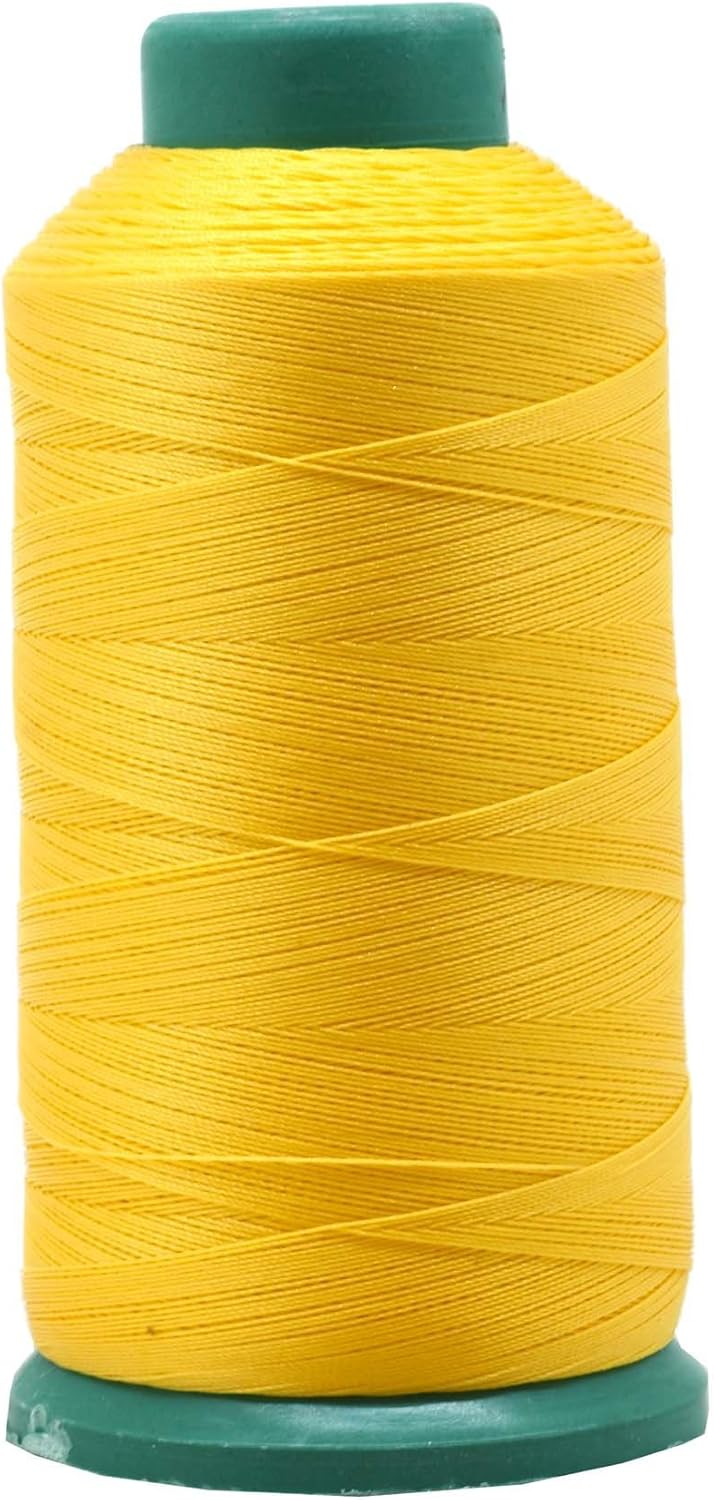 Mandala Crafts Bonded Nylon Thread Yellow Heavy Duty Sewing Threads - 1500 YDs Size 69 210D T70 Tex 70 Thread for Leather Jeans Weaving Outdoor Marine Upholstery Threads
