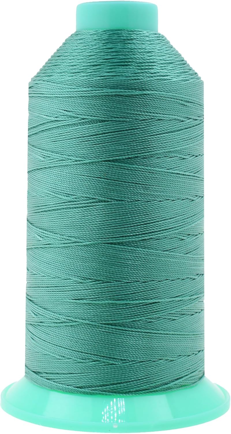 Mandala Crafts Bonded Nylon Thread Aquamarine Heavy Duty Sewing Threads - 415 YDs Size 346 210D T350 Tex 350 Thread for Leather Jeans Weaving Outdoor Marine Upholstery Threads
