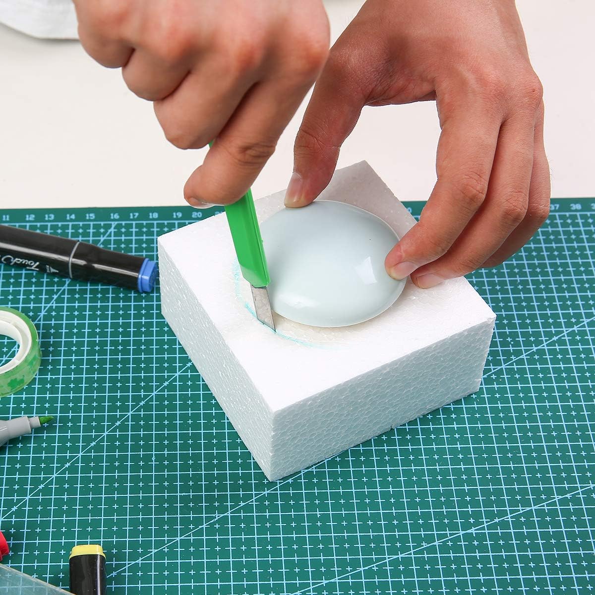 Crafare 4X4X2 Inch Craft Foam Blocks 24 Pack Polystyrene Brick for Arts and Crafts, School Projects Sculptures, Floral Arrangements, Modeling, Holiday Centerpieces