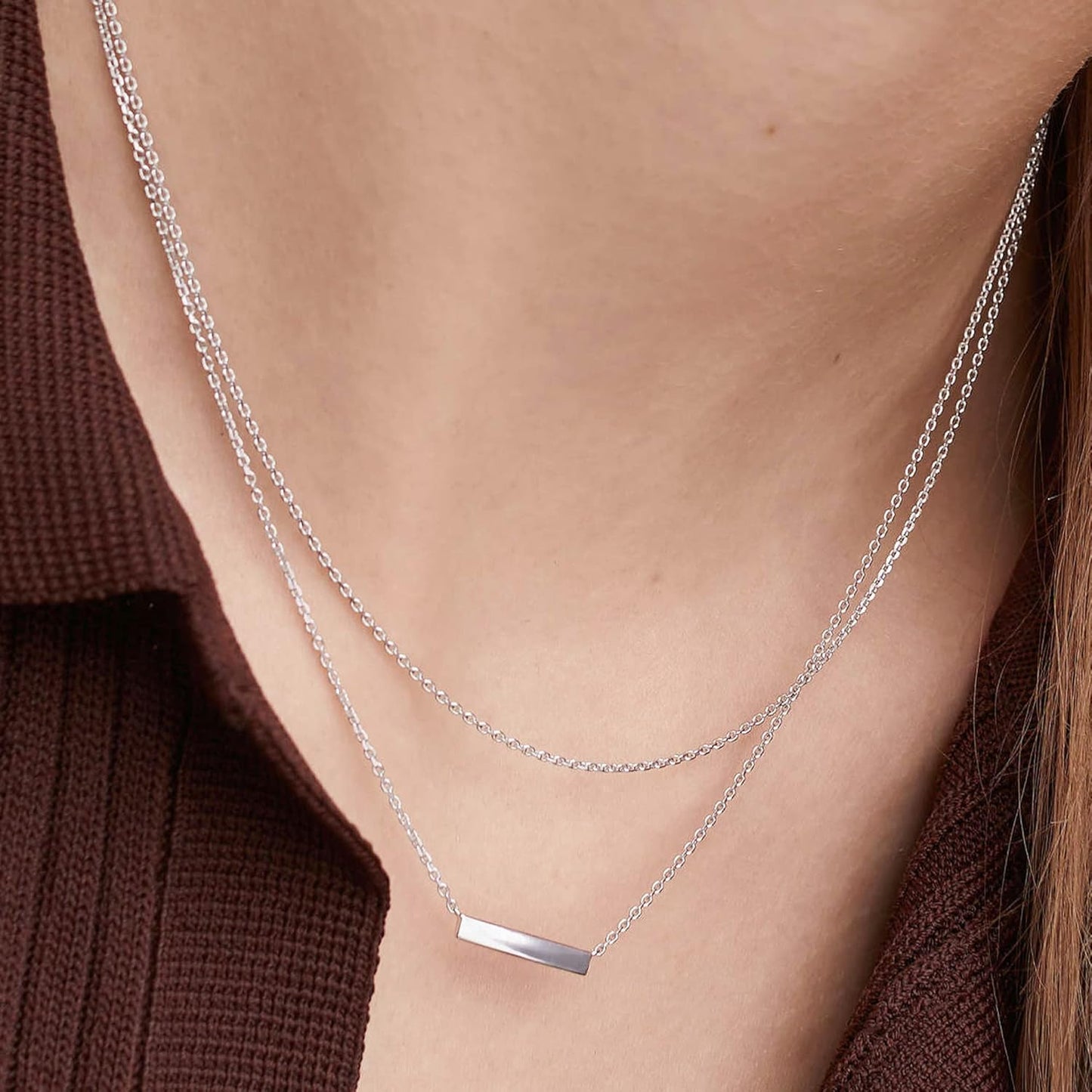 ALEXCRAFT Wholesale 12 PCS Silver Plated Solid Brass Flat Cable Chains Bulk for Jewelry Making (20 Inch(2MM))