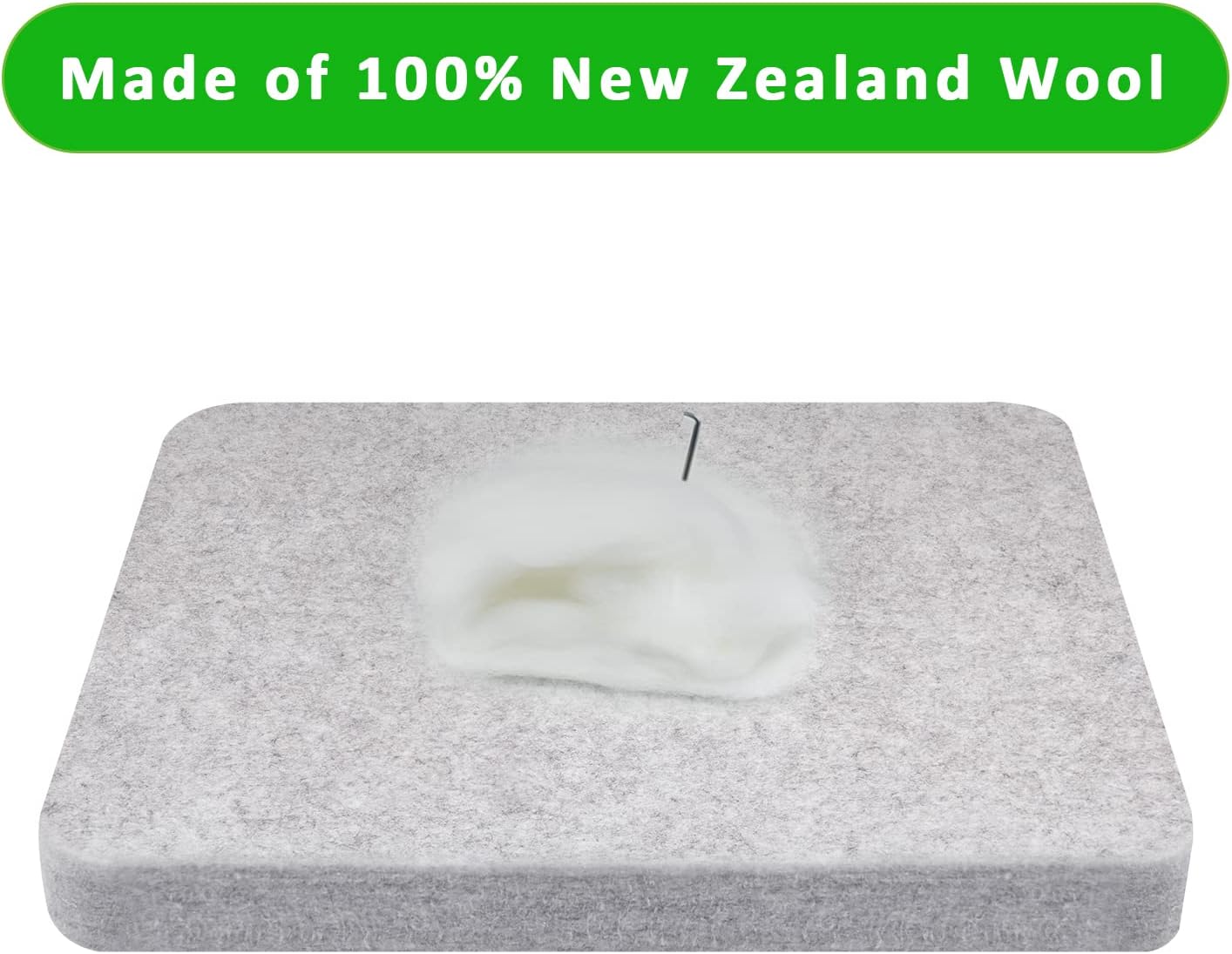 FCENDS Needle Felting Pad, 8x10x1 inch Needle Felt Mat, 100% Natural Wool, Thick and Firm Felt Base for Precision Felting (10"x8")