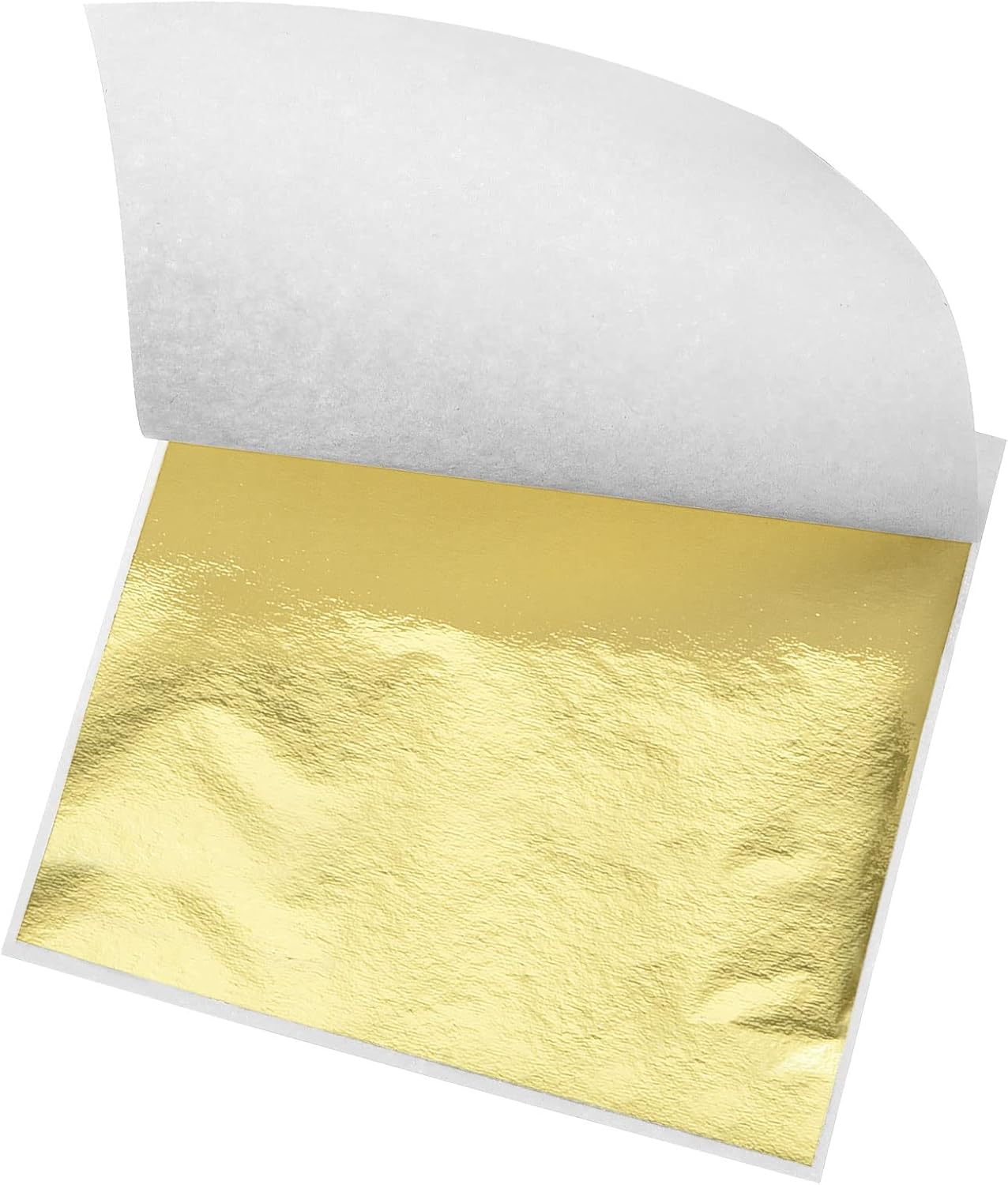 MECCANIXITY Gold Leaf Foil Sheet, Bright Golden Leaf Papers, 3.3 x 3.1inch for Art Decoration, Sculptures, Painting, Pack of 100