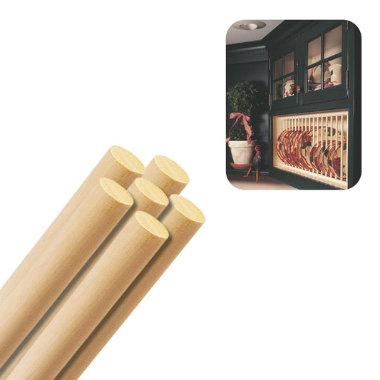 Birch Round Dowels (1" x 36", Pack of 6) | Variety of Diameters & Wood Species | Unfinished Wooden Dowel Rods for Crafts & DIY Home Projects | Curtain Rod, Macrame Supplies, Moulding Trim, Flagpole