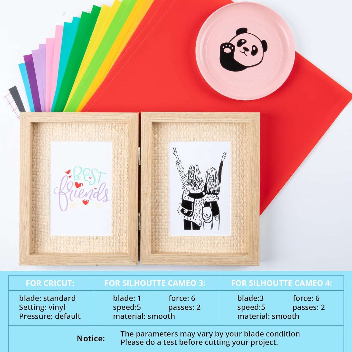 HTVRONT Permanent Vinyl for Cutting Machine - 68 Pack 12" x 12" Permanent Adhesive Vinyl Sheets, Permanent Bundle for Craft Projects, Adhesive Bundle, Silhouette Cameo, etc.